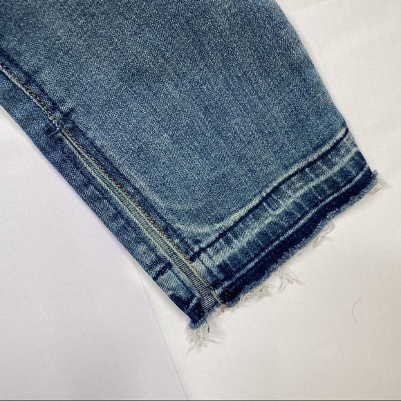 FREE PEOPLE Kentucky Blue Released Side Slit Raw Hem Jeans - Picture 8 of 10